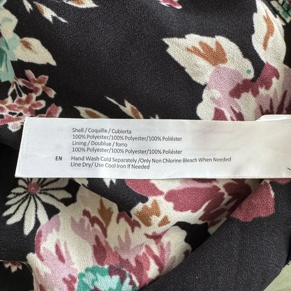 Band of Gypsies Black Floral Dress, XS - Picture 5 of 5